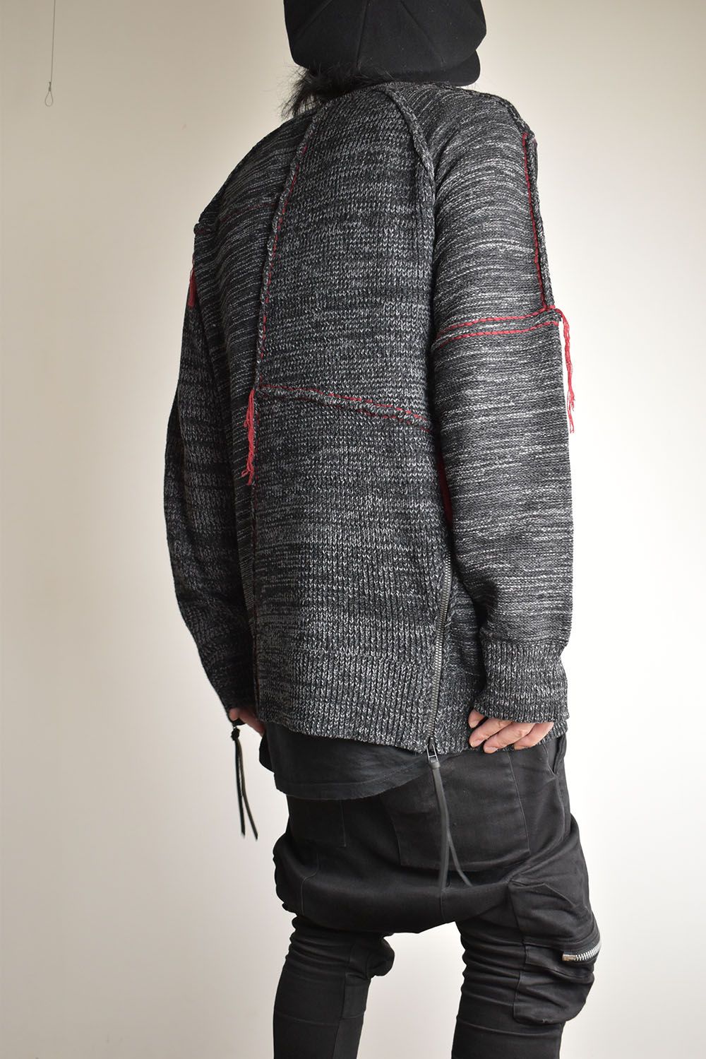 Wool Knit Zip Pullover "Charcoal" / ウールニットジッププルオーバー"チャコール"