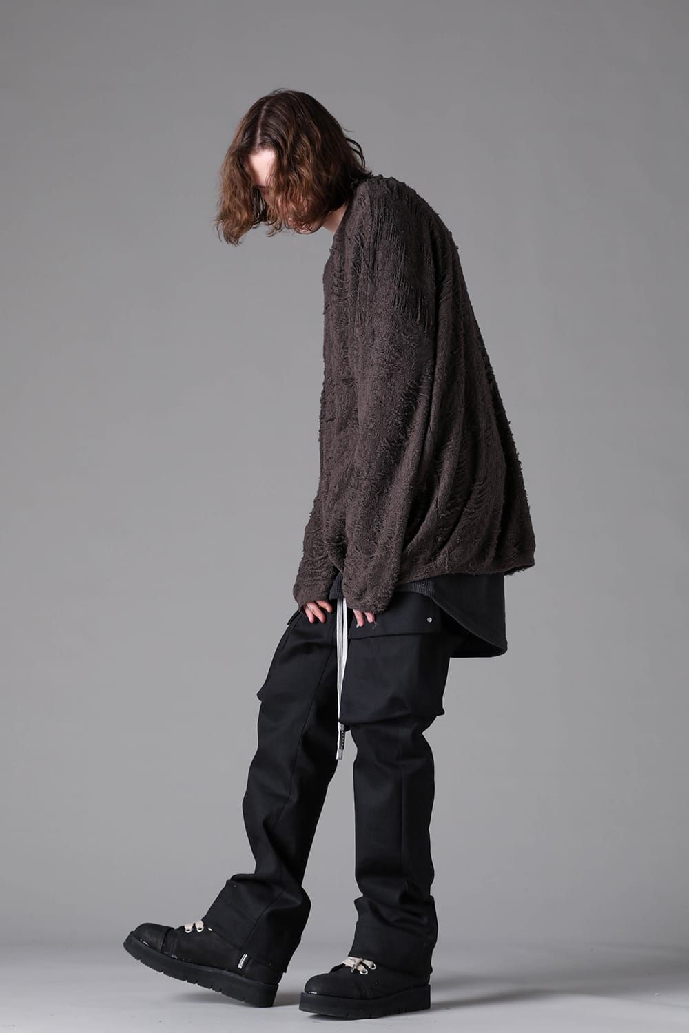 《2026AW先行予約》Stretch Denim Cargo Flare Pants"Black" / ストレッチデニムカーゴフレアパンツ"ブラック"