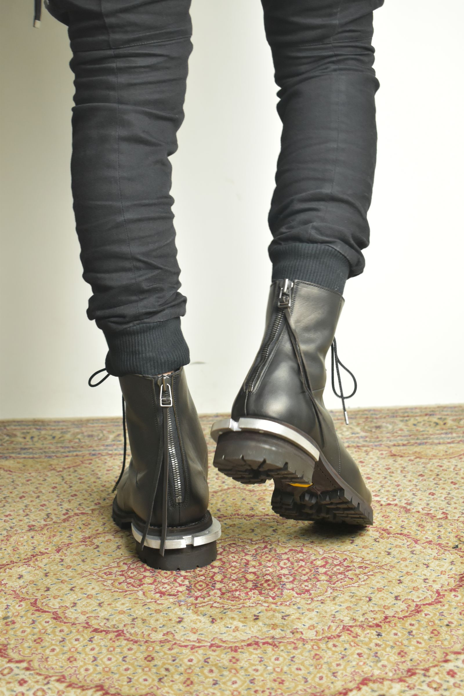 Metal Heel Balmoral Back Zip Boots"Teacore Black" / メタルヒールバルモラルバックジップブーツ"ティーコアブラック"