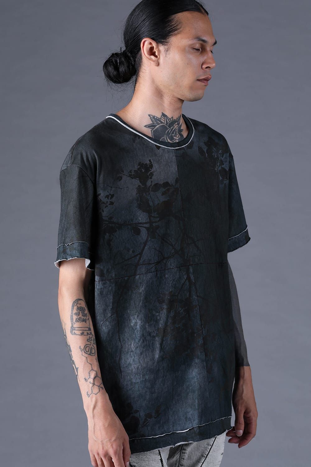 《2027SS先行予約分》Inkjet-Printed 30/- Cotton S/ST-Shirt"Charcoal" / インクジェットプリント30/-天竺ショートスリーブTee"チャコール"