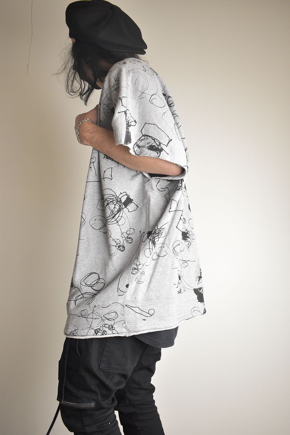 Sweat Oversize Print Pullover"Grey" / スウェットオーバープリントプルオーバー"グレー"