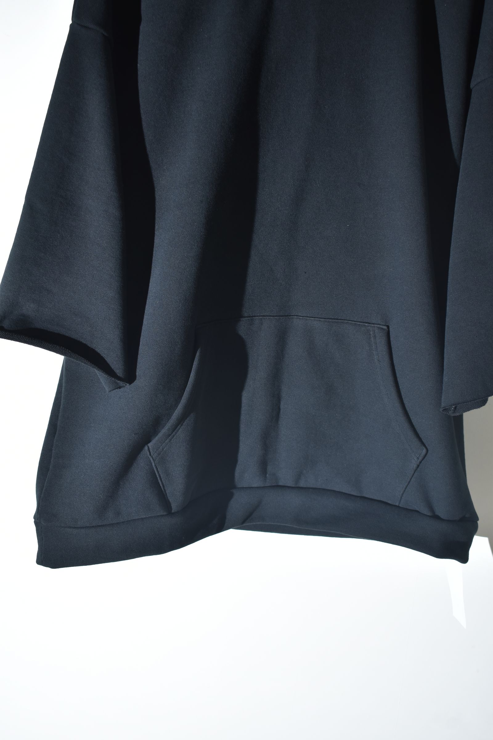 Short Sleeve Sweatshirt with Pocket"Black" / ショートスリーブスウェットシャツ ウィズポケット"ブラック"