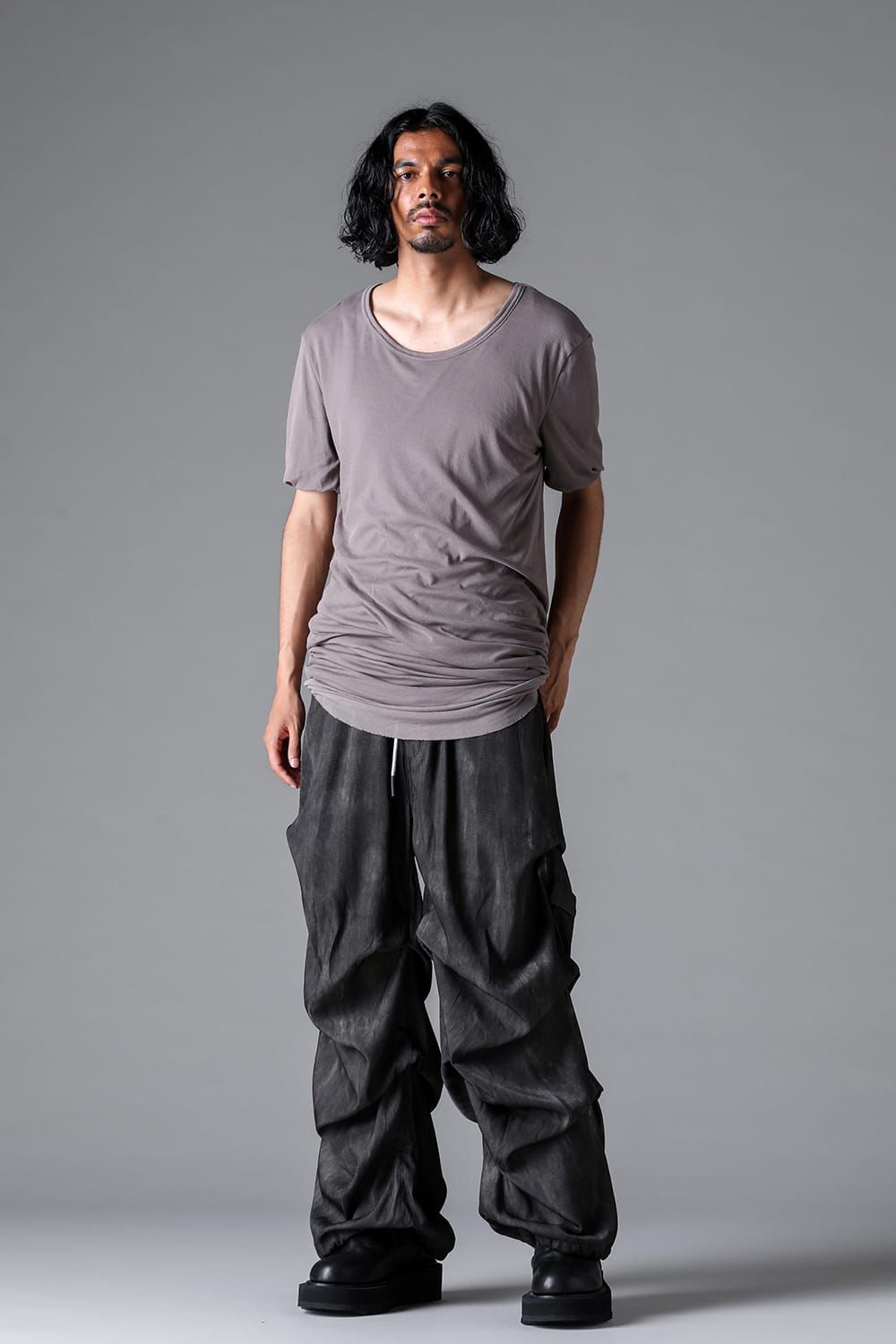 《2026SS先行予約》Tuck Wide Pants"Black / Uneven D.Grey / Uneven Grey" / タックワイドパンツ"ブラック/アンイーブンダークグレー/アンイーブングレー"