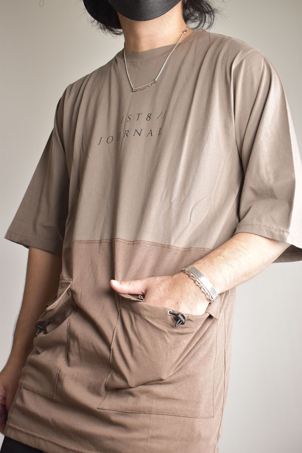 Switching Pocket Tee"Walnut" / スウィッチングポケットTee"ウォルナット"