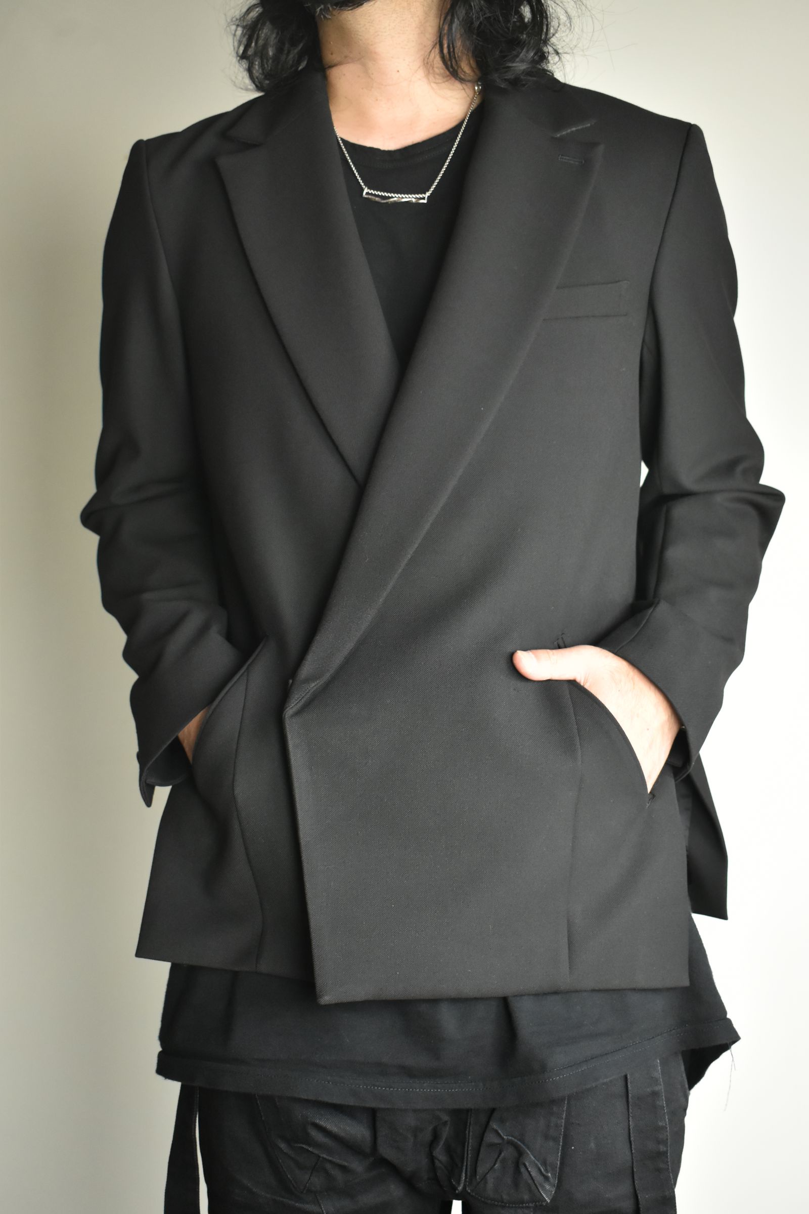 Notch Lapel Double Breasted Tailored Jacket "Black" / ノッチドラペルダブルブレストテーラードジャケット"ブラック"
