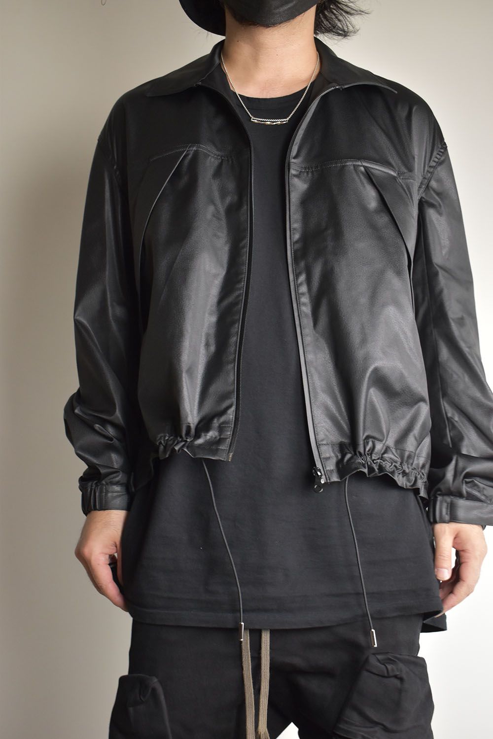 Fake Fake Leather Flight Jacket"Black"/フェイクフェイクレザーフライトジャケット"ブラック"