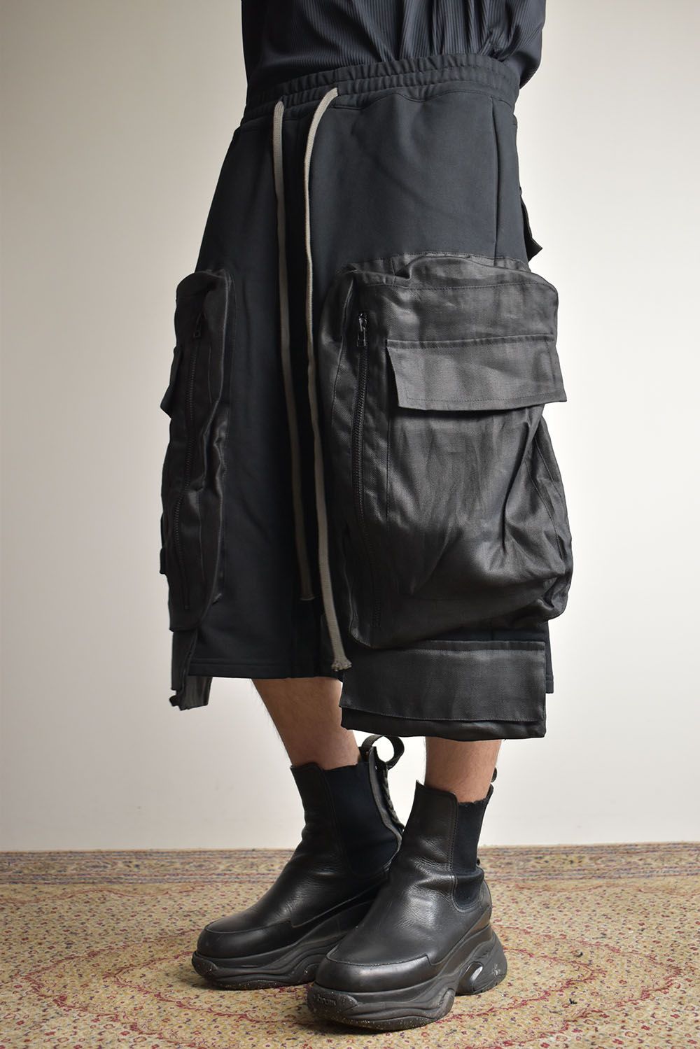 Combi Srouel Sweat Shorts"Black" / コンビサルエルスウェットショーツ"ブラック"