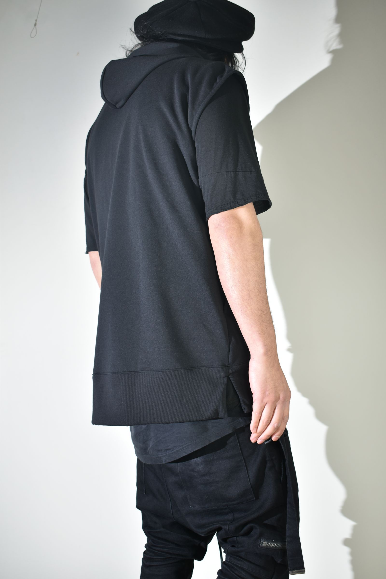 No Sleeve Zip Hoodie"Black" / ノースリーブジップフーディ"ブラック"