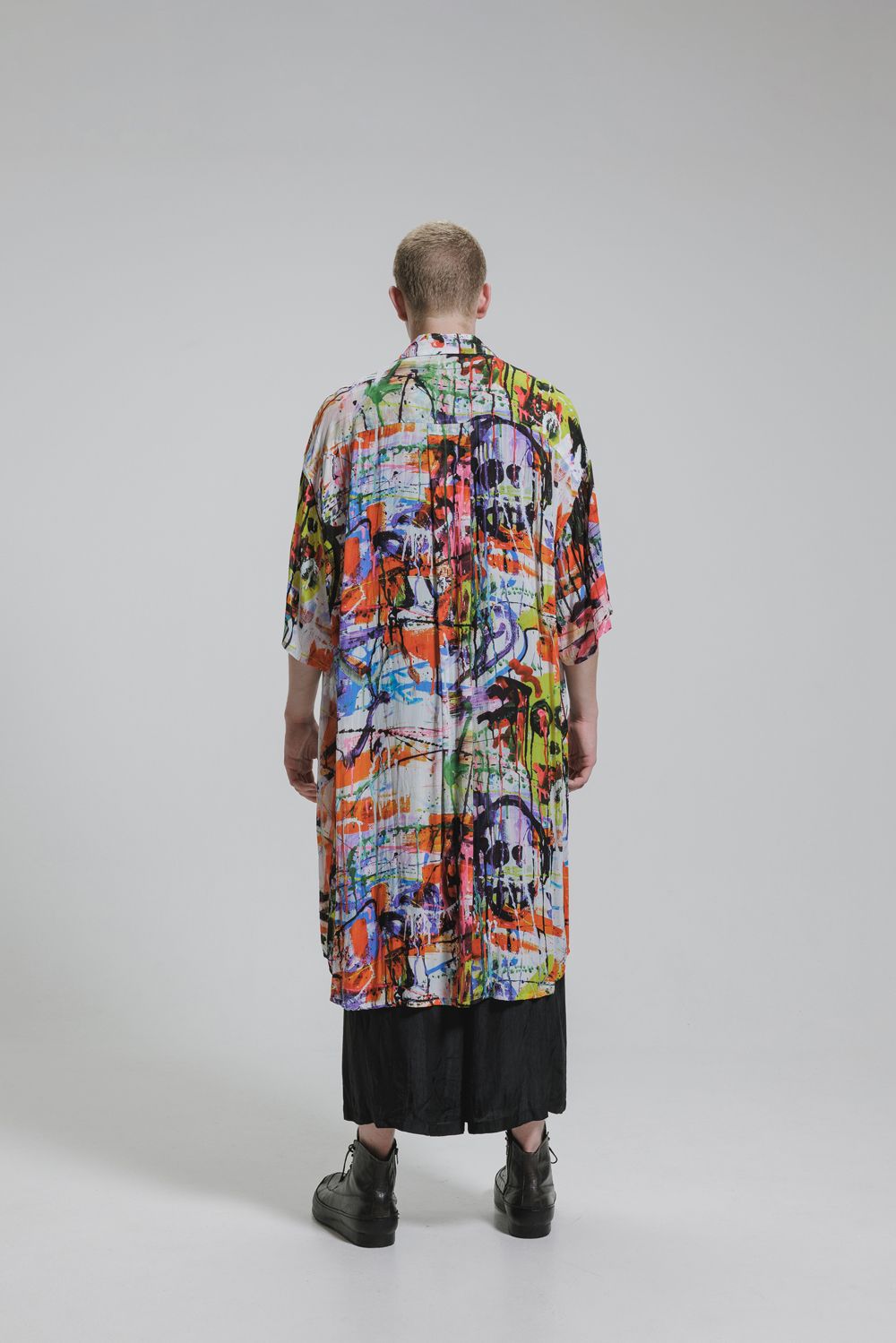 Rayon Chiffon Inkjet Print Short-Sleeved Big Shirt&Dress"Color Print" / レーヨンシフォンインクジェットプリント半袖ビッグシャツ / ワンピース"カラープリント"