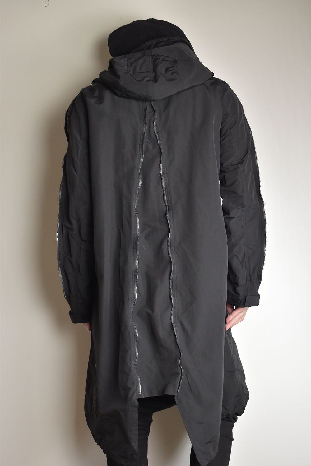 MULTI ZIP MILITARY HOODIE COAT"Black"/マルチジップミリタリーフーディコート"ブラック"