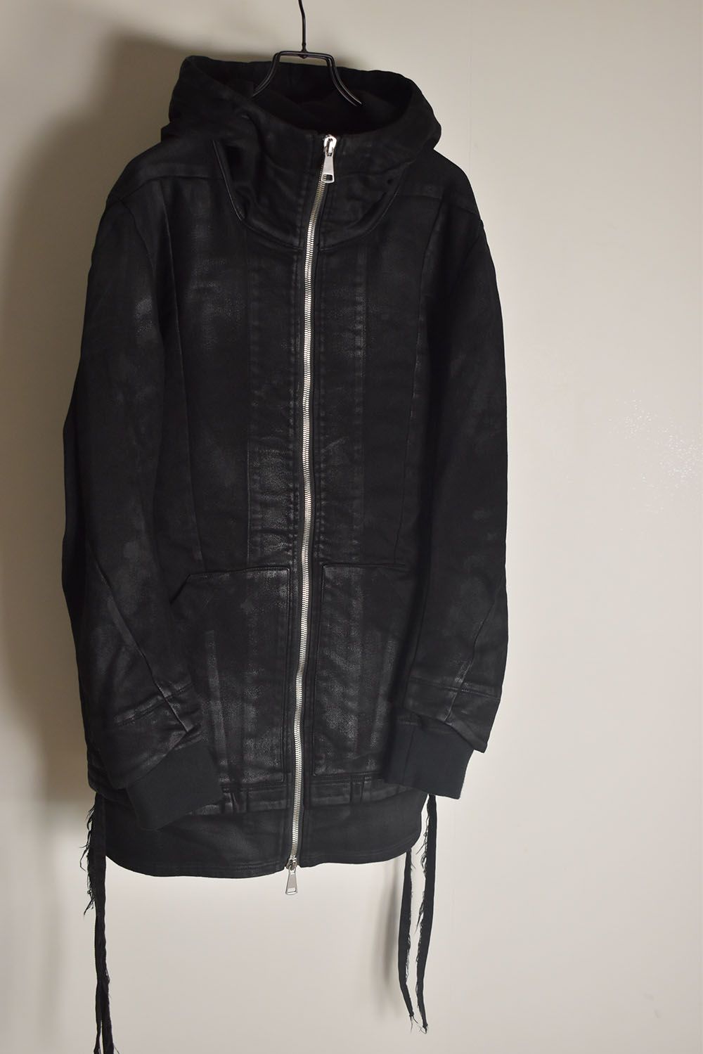 Coated Bonding Hoodie Denim Blouson"Black" / コーディングボンディングフーデッドデニムブルゾン"ブラック"