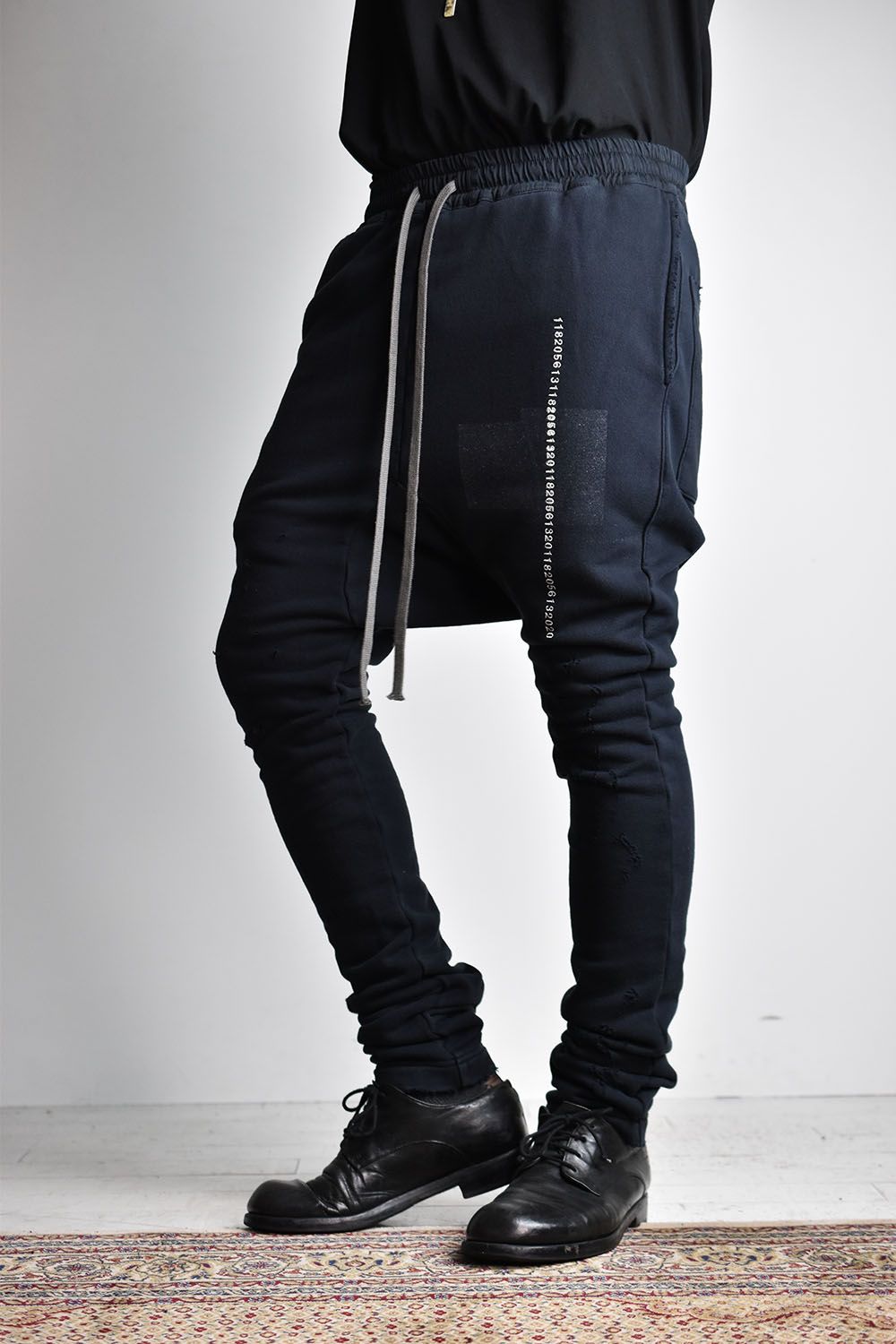 Damage Sweat Sarouel Skinny"Black/Grey"/ダメージスウェットサルエルスキニー"ブラック/グレー"