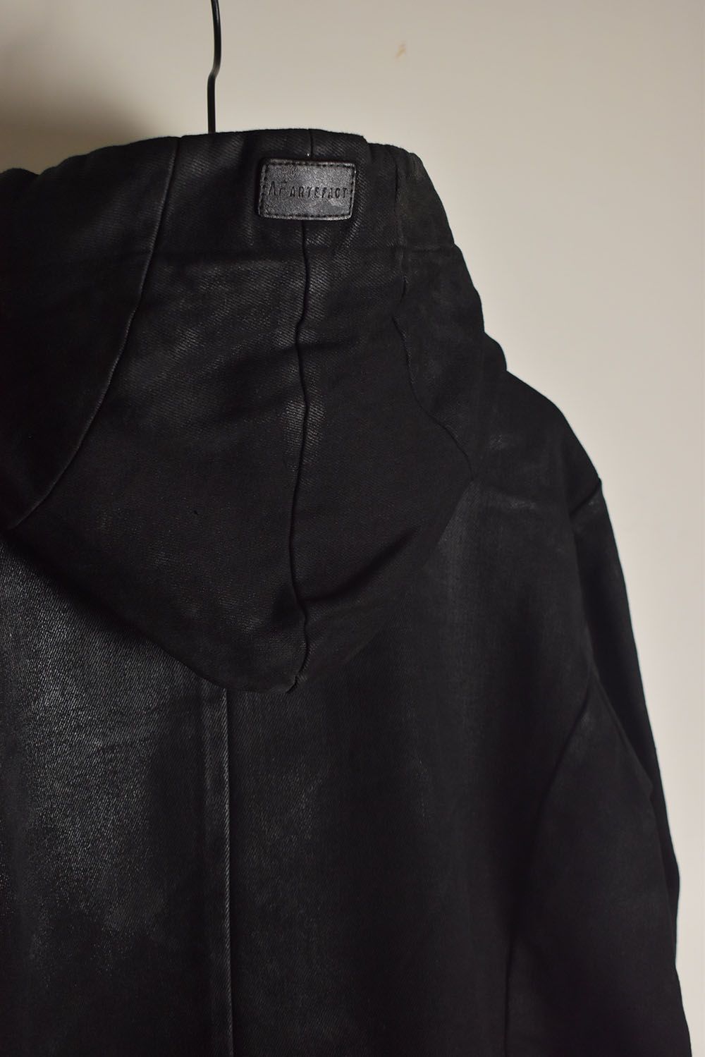 Coated Bonding Hoodie Denim Blouson"Black" / コーディングボンディングフーデッドデニムブルゾン"ブラック"