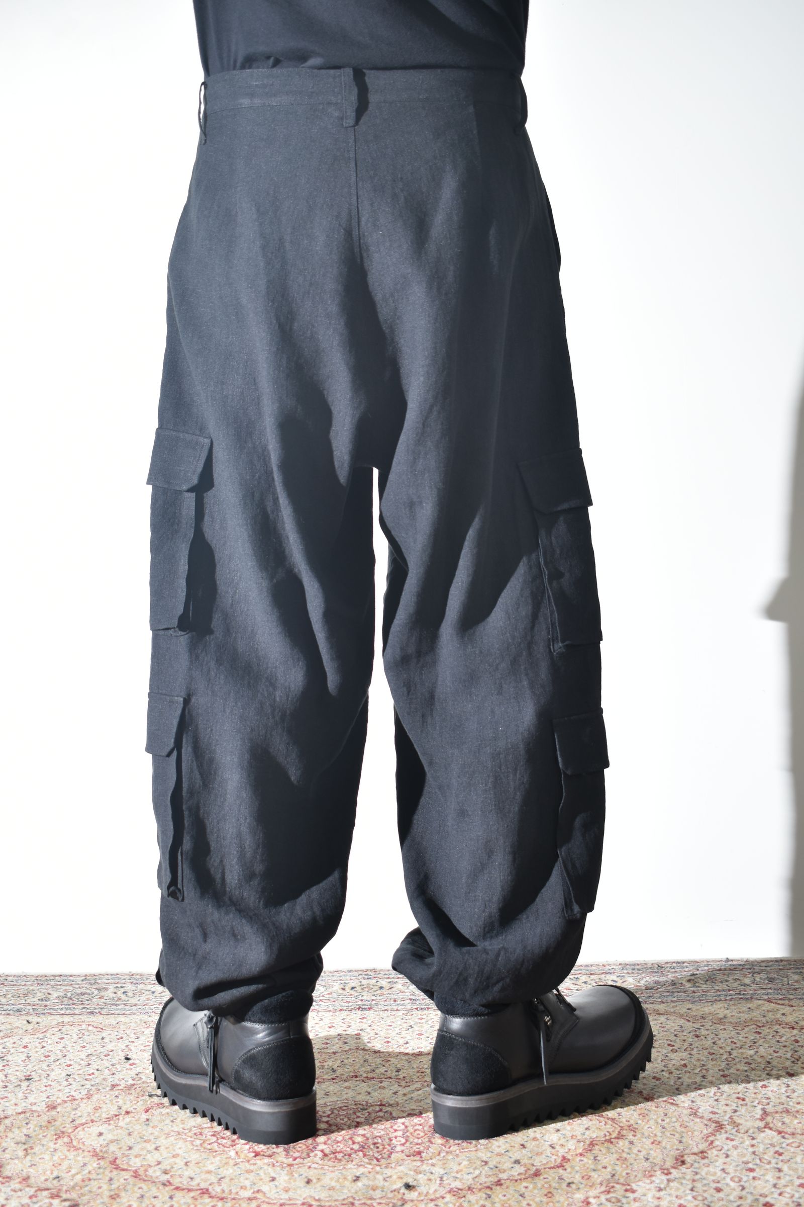 Linen Cargo Pants "Black" / リネンカーゴパンツ"ブラック"