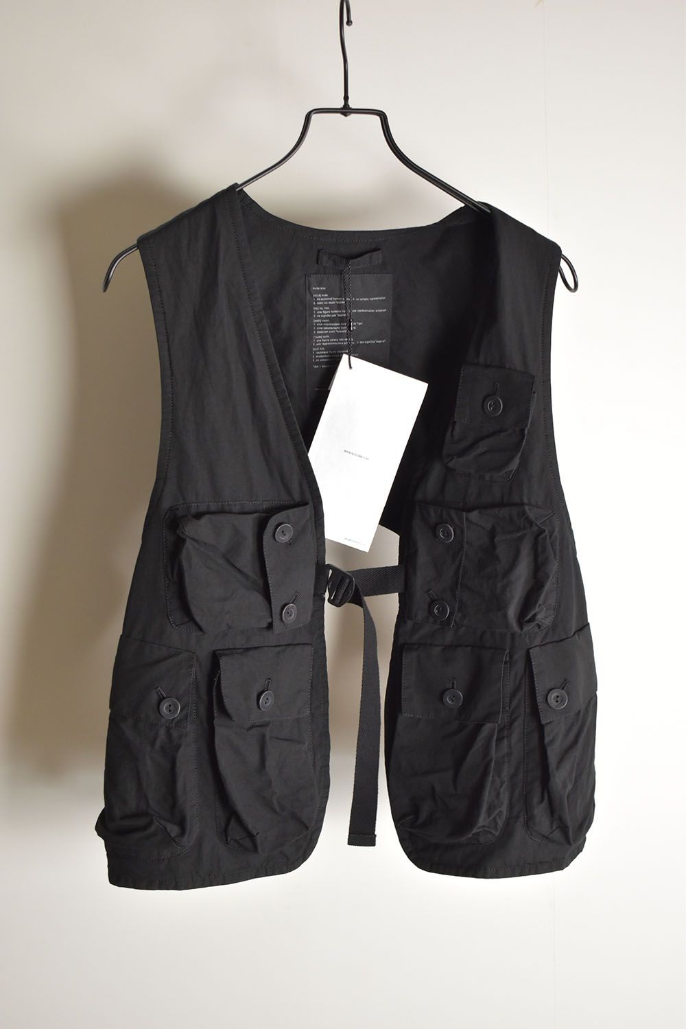 GARMENT DYED MULTI POCKET VEST"Black"/ガーメントダイマルチポケットベスト"ブラック"