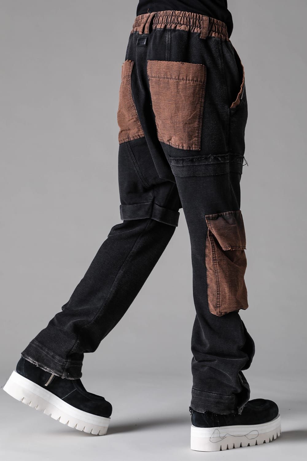 《2027SS先行予約》Vintage Cargo Flare Long Pants "Black × Brown / Grey × L.Grey / Ivory" / ヴィンテージカーゴフレアロングパンツ"ブラック×ブラウン / グレー×ライトグレー / アイボリー"