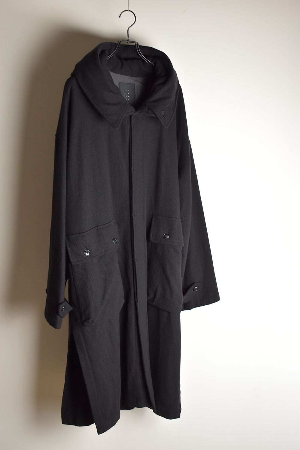 Wool Fulling Product Dyed Coat "Black" / ウール縮絨 製品染めコート"ブラック"