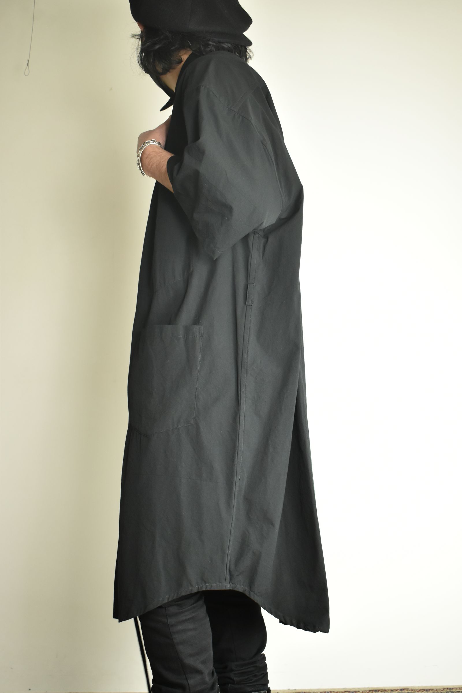 Cotton Broad Short-Sleeved Big Shirt &Dress"Black" / コットンブロード半袖ビッグシャツ / ワンピース"ブラック"