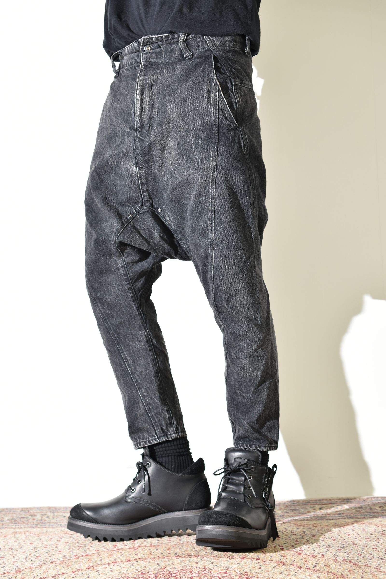 Sarrouel Denim Pants "Mist Bleach Black" / サルエルデニムパンツ "ミストブリーチブラック"