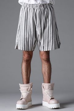 《2026SS先行予約》Vertical Stripes Shorts"Cream×L.Grey" / バーティカルストライプショーツ"クリーム×グレー"