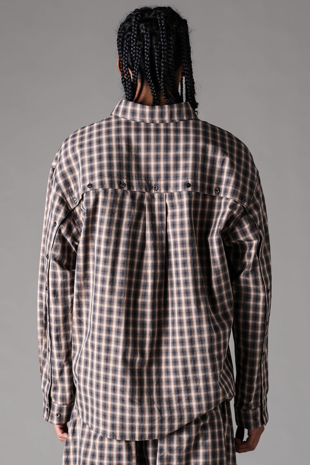 《2027SS先行予約》Plaid Buck Button Shirts"Black Plaid / Brown Plaid" / プレイドバックボタンシャツ"ブラックプレイド / ブラウンプレイド"