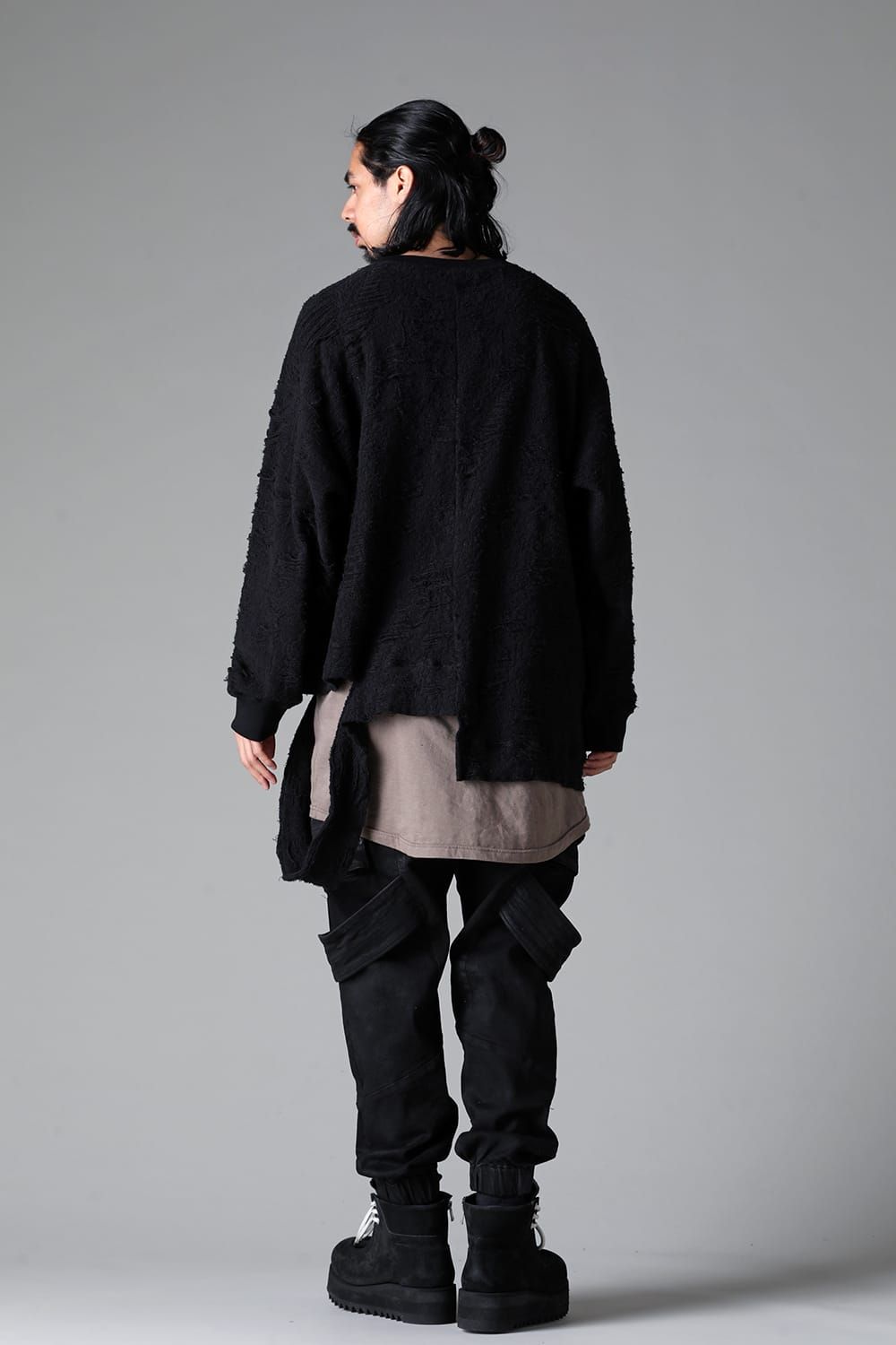 《2025AW先行予約》Coated Belt Cargo Jogger Denim"Black" / コーティングベルトカーゴジョガーデニム"ブラック"