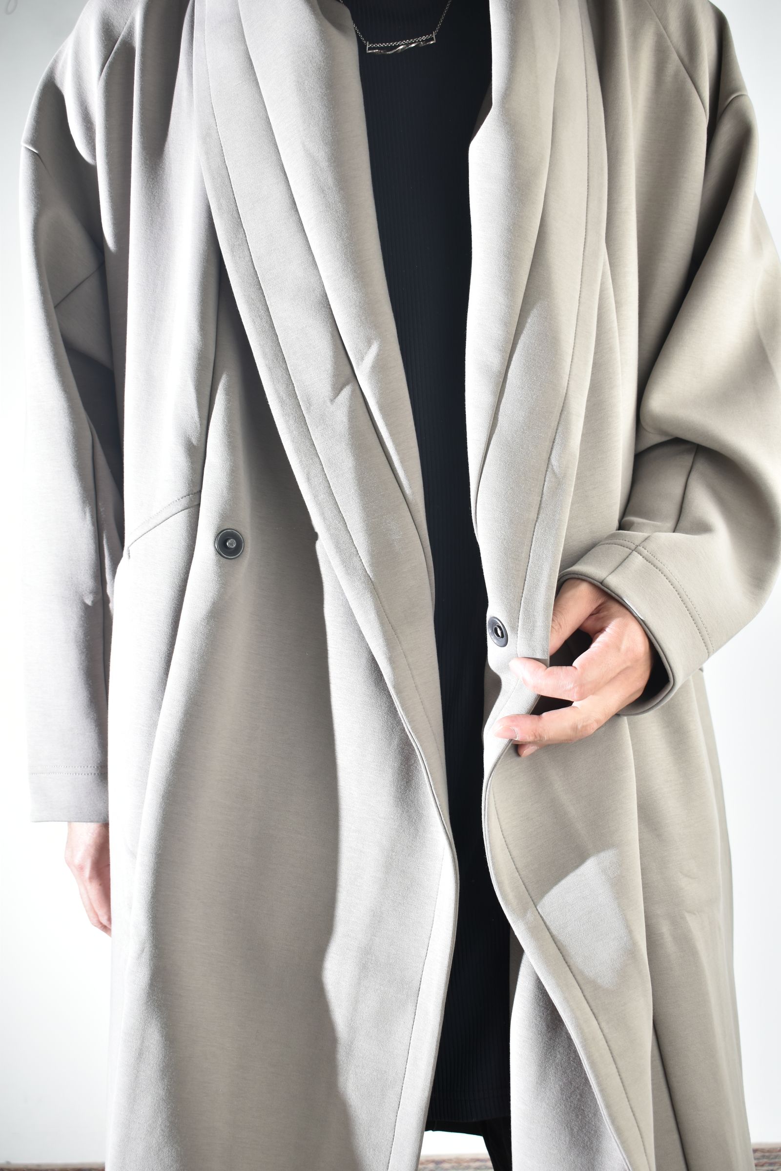 Rap Jersey Coat "Greige" / ラップジャージーコート"グレージュ"
