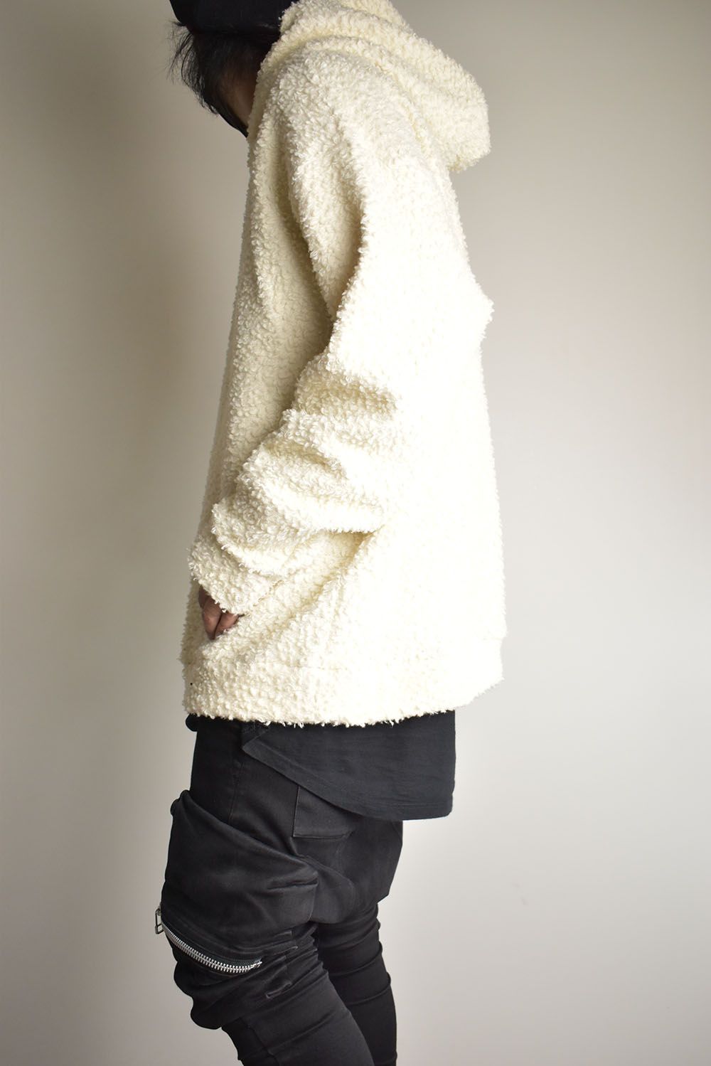 Wool Cotton Boa Hoodie Pullover"White" /  ウールコットンボアフーディプルオーバー"ホワイト"