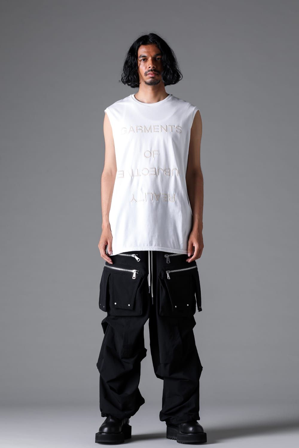 《2026SS先行予約》Stretch Nylon Cargo Tuck Wide Pants"Black" / ストレッチナイロンカーゴタックワイドパンツ"ブラック"