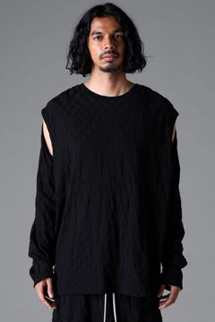 《2026SS先行予約》Gradient Plaid Pattern Shiva Long Sleeve Tee "Black / Cream" / グラデーションチェックパターンシヴァロングスリーブ"ブラック/クリーム"