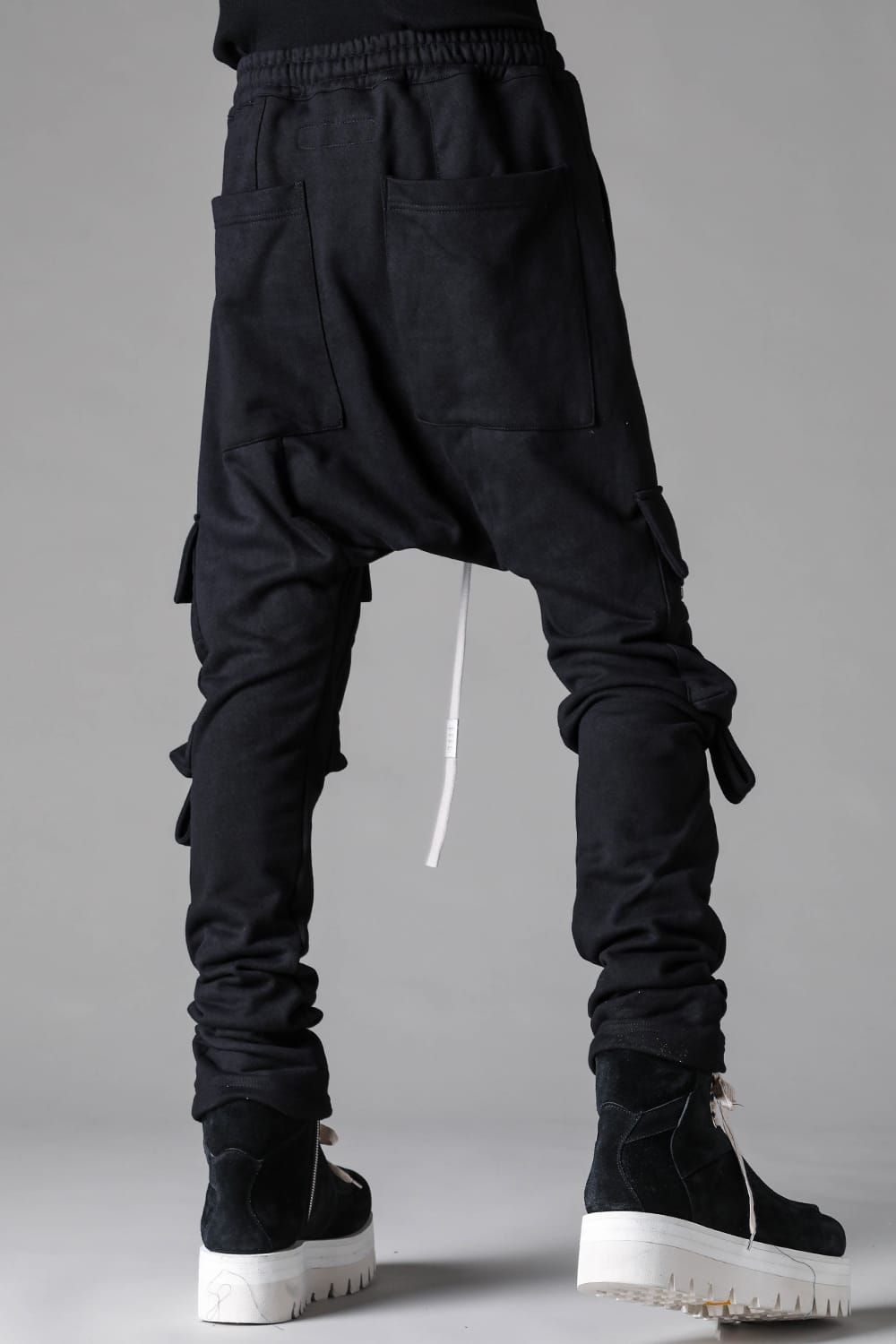 《2027SS先行予約》French Terry Sarrouel Cargo Skinny "Black / Grey / L.Beige"/ フレンチテリー裏毛サルエルカーゴスキニー"ブラック / グレー /ライトベージュ"