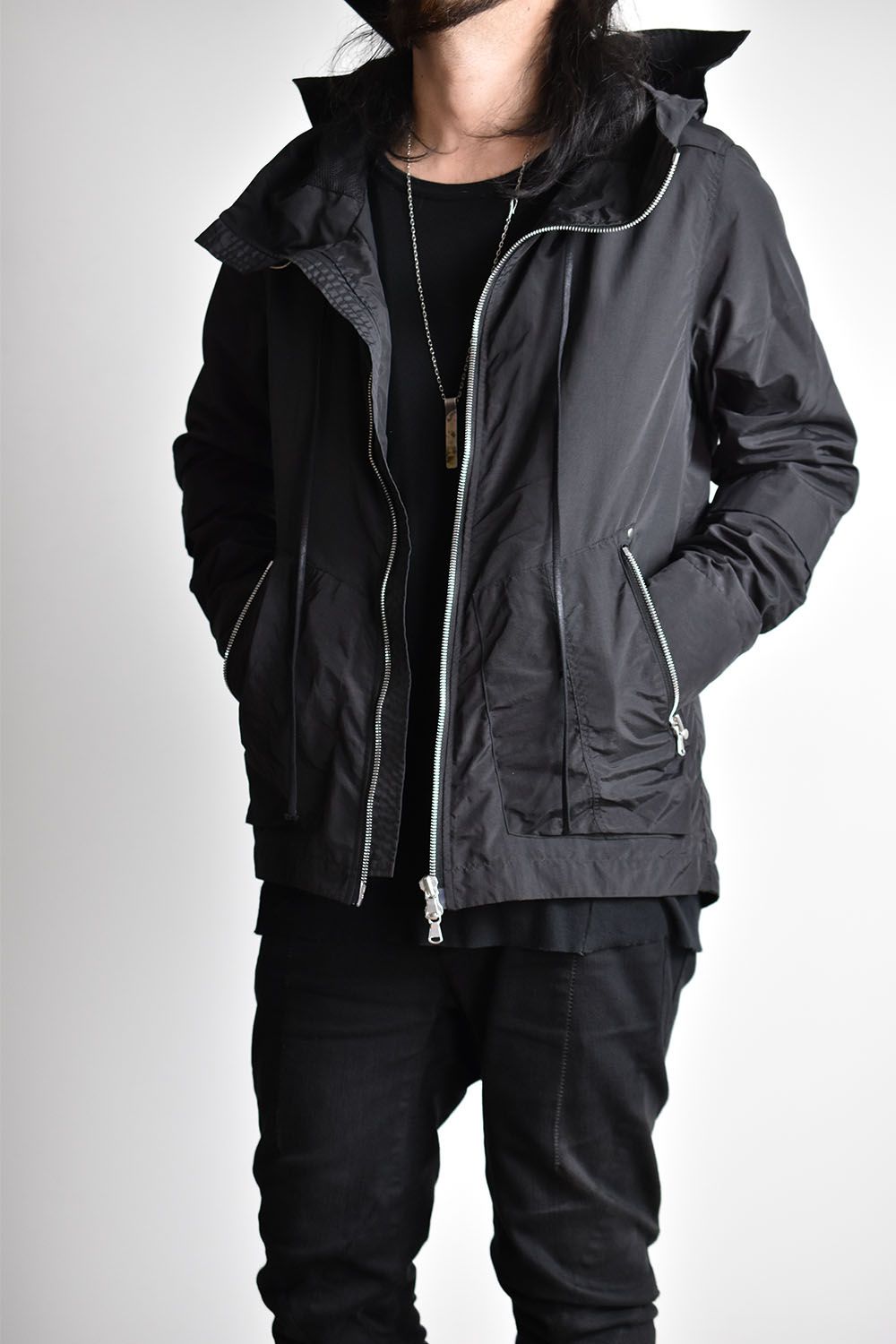 Nylon Hoodie Blouson"Black"/ナイロンフーディブルゾン"ブラック"