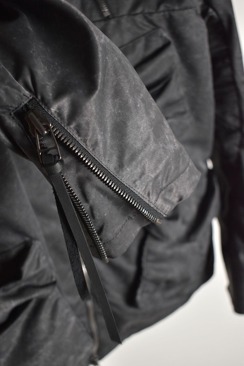 Pigment Coated Washer Nylon Hooded Jacket"Black" / 顔料コーティングワッシャーナイロンフーデットジャケット"ブラック"