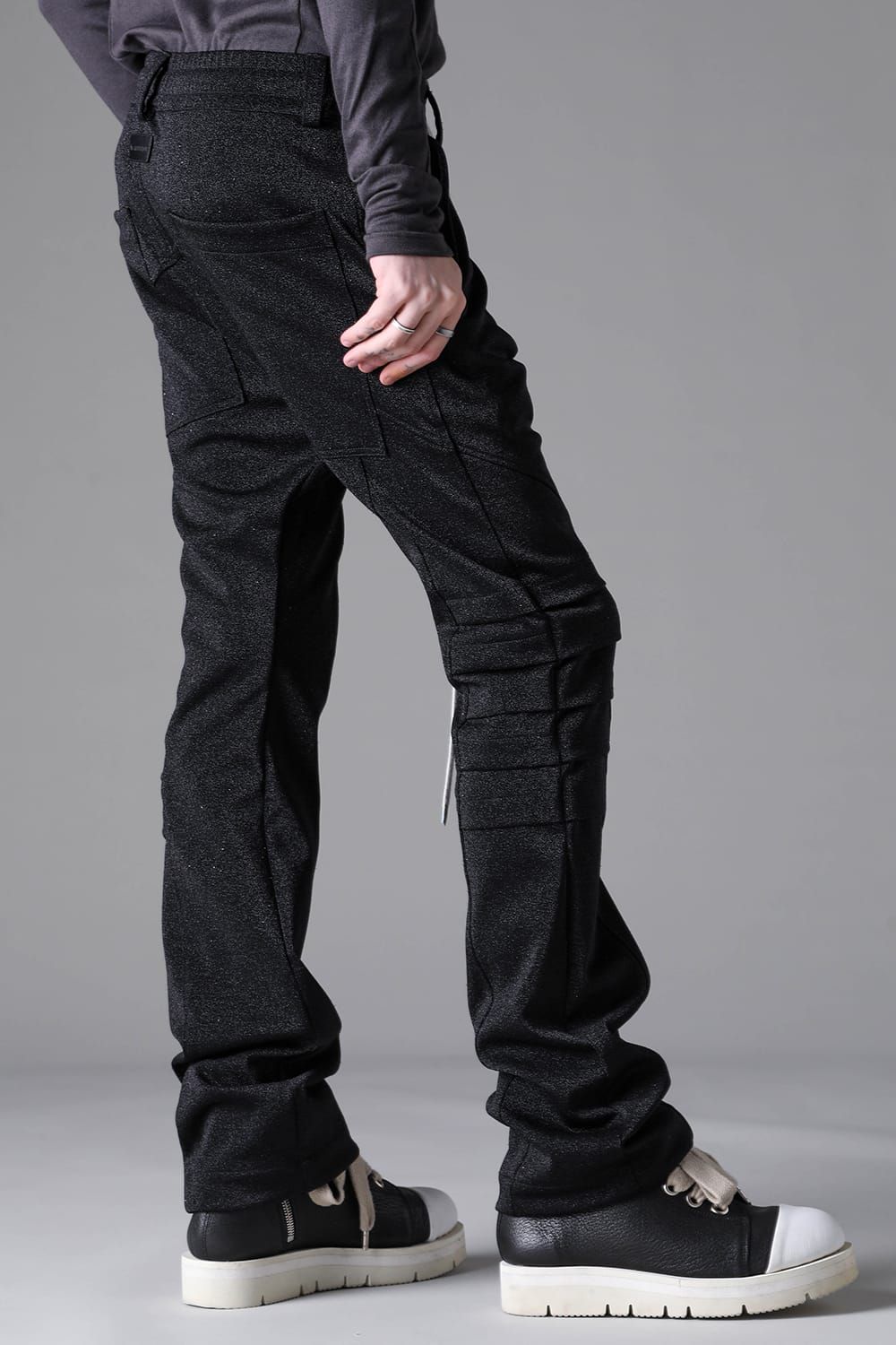 《2026AW先行予約》Lurex Muti Panel Flared Pants"Black" / ルレックスマルチパネルフレアパンツ"ブラック"