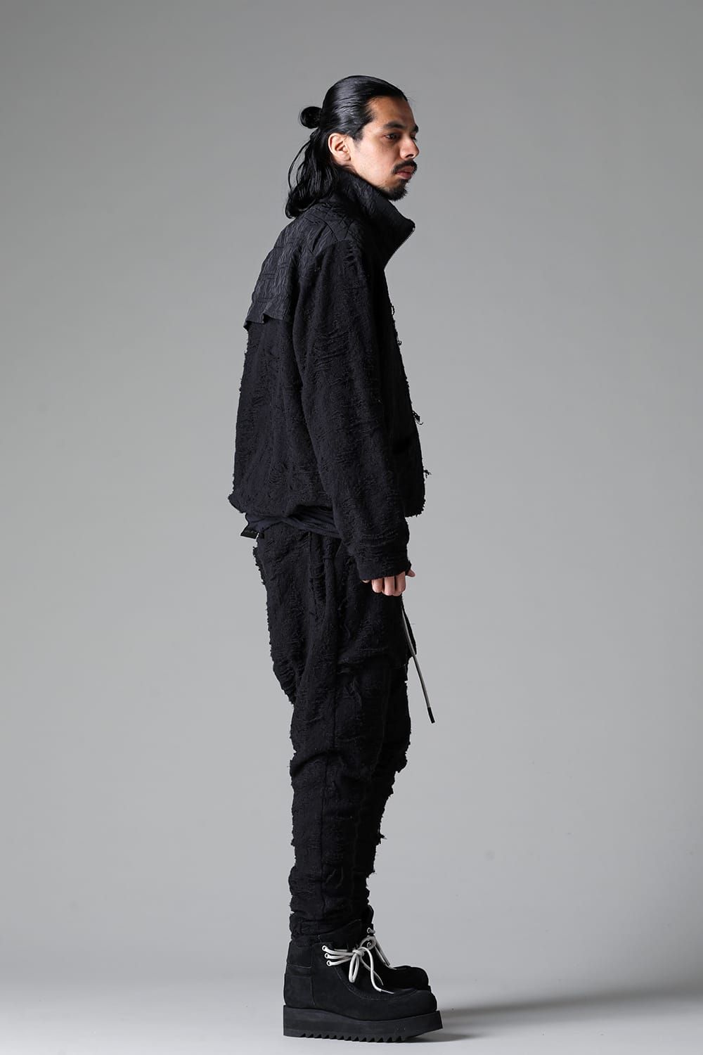 《2025AW先行予約》Damage Pile × Nylon  Combi Track Jacket"Black" / ダメージパイル×ナイロン コンビトラックジャケット"ブラック"