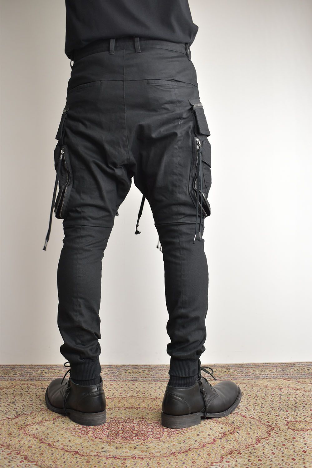 Stretch Denim Multi Pocket Cargo Jog Pants"Black" / ストレッチデニムマルチポケットカーゴジョグパンツ"ブラック"