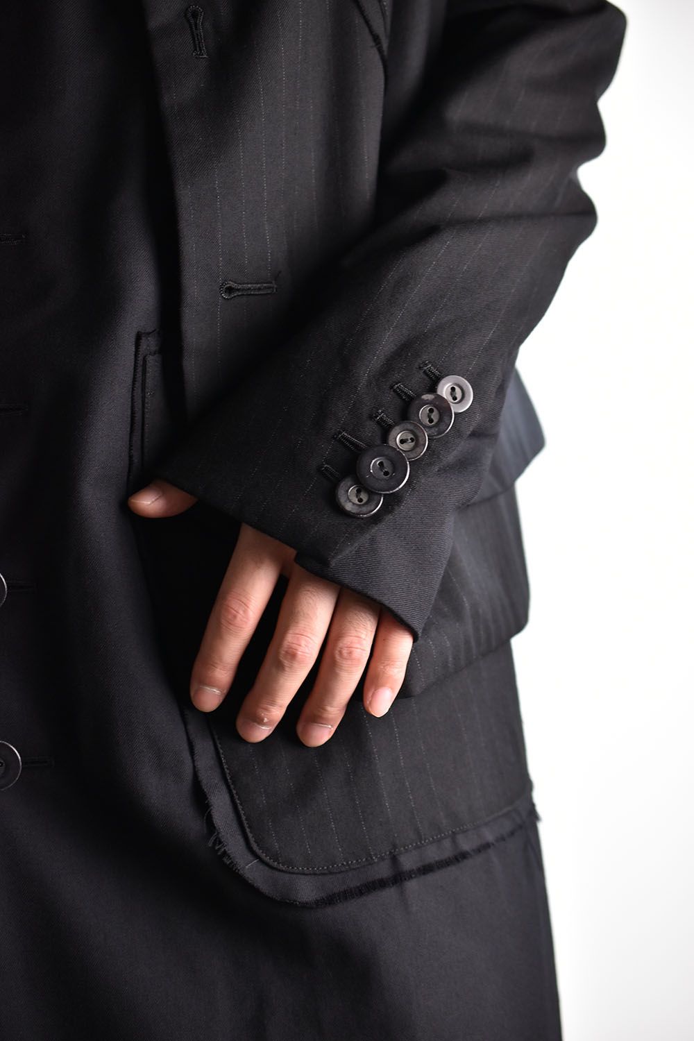 nude:masahiko maruyama - Patched Long Jacket W Half Vest"Black