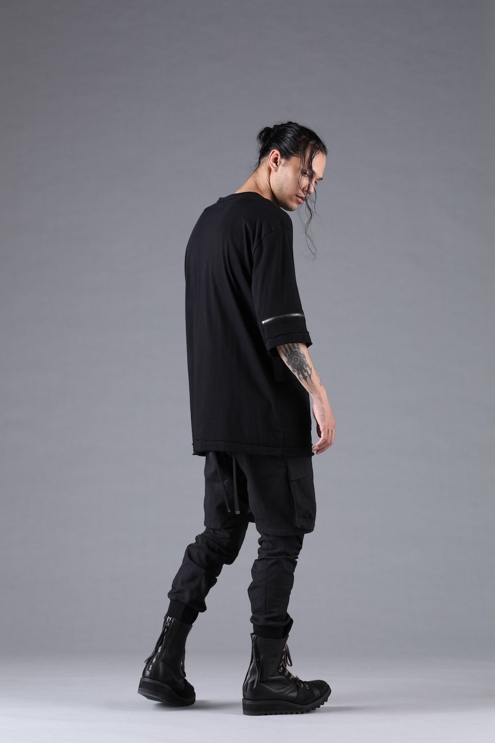 Ripstop Detachable Shorts Layered Cargo Jog Pants"Black" / リップストップデタッチャブルショーツレイヤードカーゴジョグパンツ"ブラック"