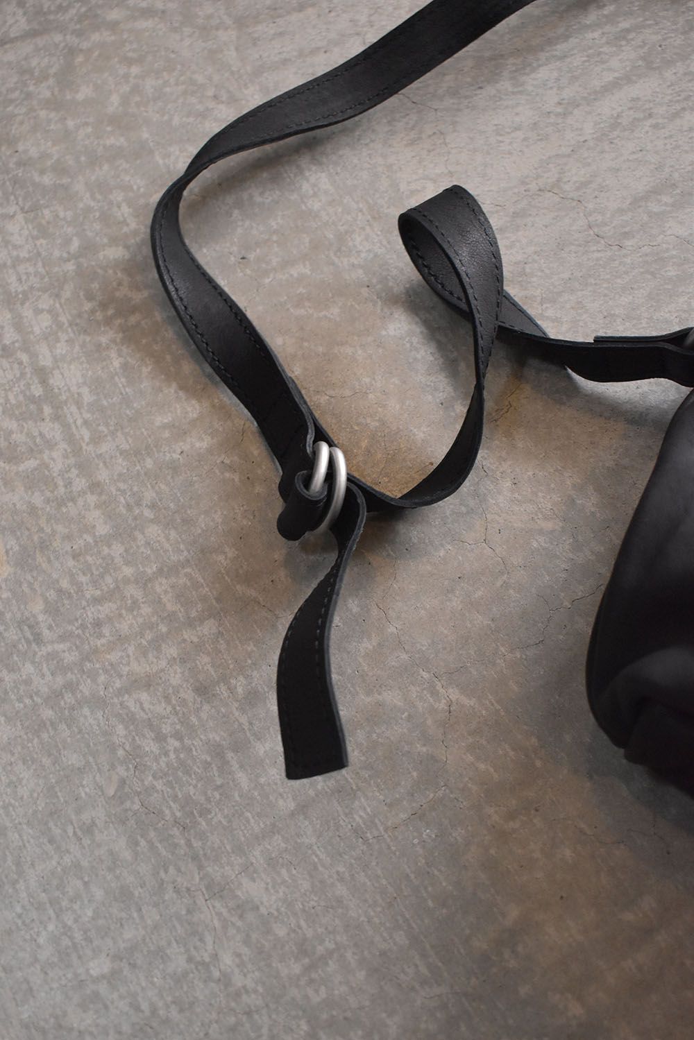 Japan Calf Product Wash Rider's Succotch"Black" / ジャパンカーフ製品洗いライダースサコッシュ"ブラック"