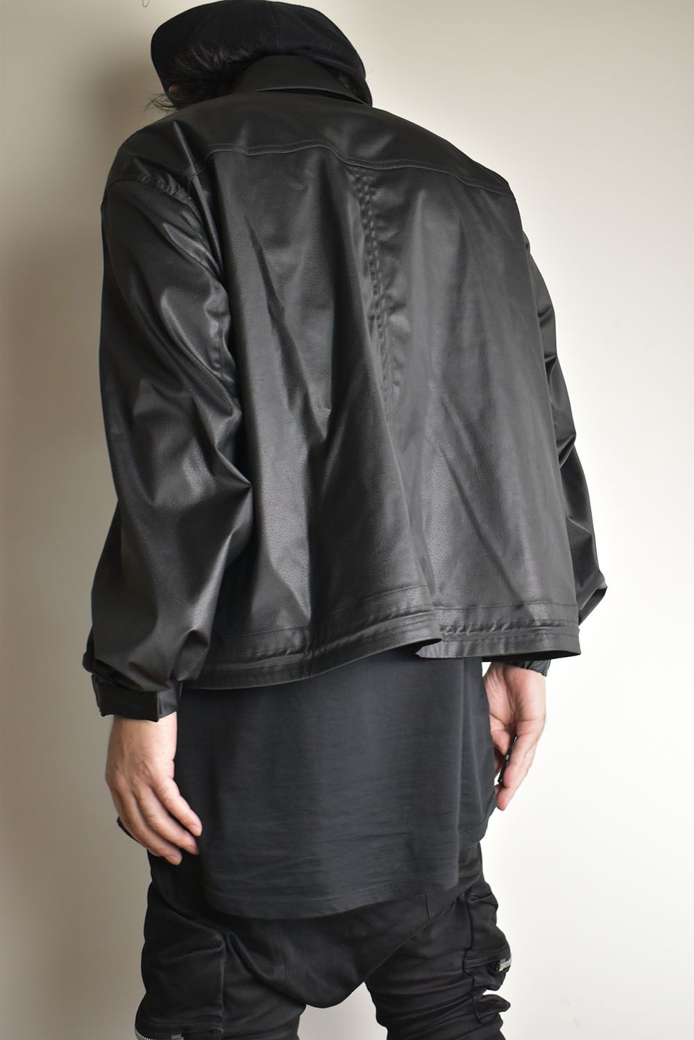 Fake Fake Leather Flight Jacket"Black"/フェイクフェイクレザーフライトジャケット"ブラック"