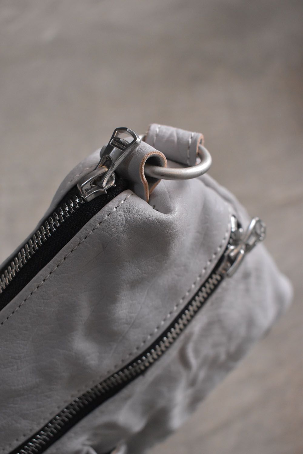 Japan Calf Product Wash Rider's Succotch"White" / ジャパンカーフ製品洗いライダースサコッシュ"ホワイト"