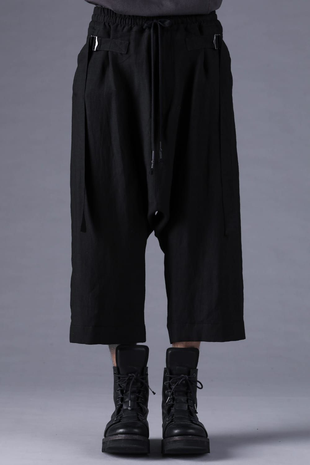《2027SS先行予約分》Bamboo Linen Wide-Leg Cropped Pants"Black" / バンブーリネンワイドクロップドパンツ"ブラック"
