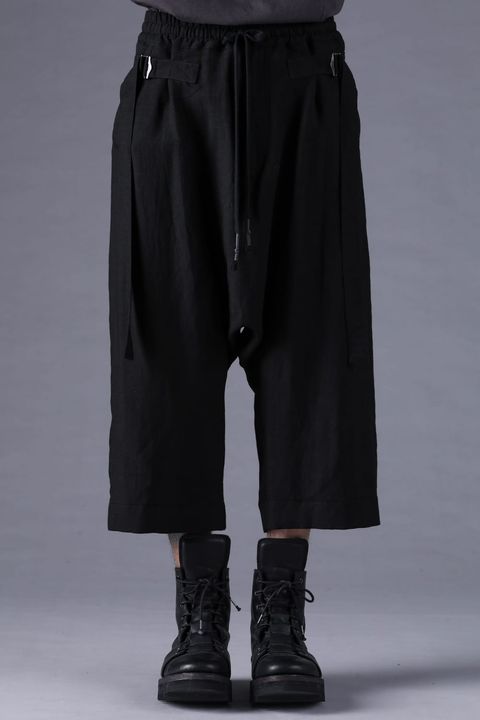 《2027SS先行予約分》Bamboo Linen Wide-Leg Cropped Pants"Black" / バンブーリネンワイドクロップドパンツ"ブラック"