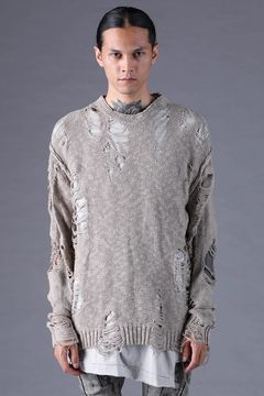 《2027SS先行予約分》3G Damage Knit Pullover "Grey" / 3Gダメージニットプルオーバー"グレー"