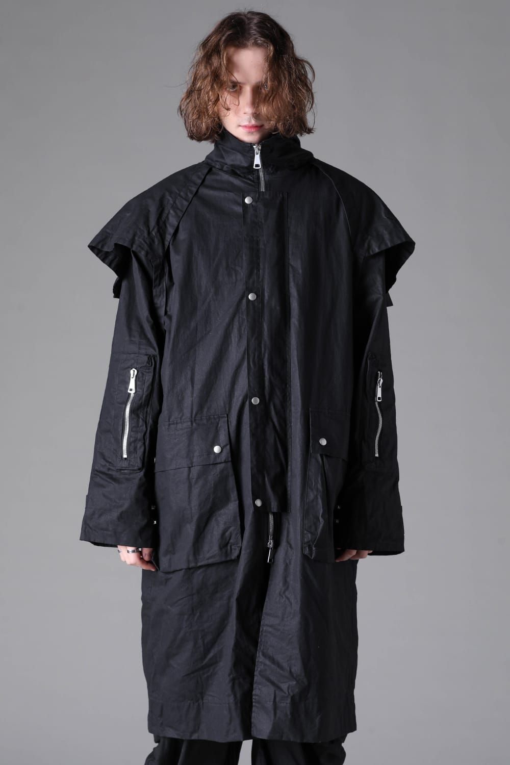 《2026AW先行予約》Layerd Stand Collar Coat"Black" /  レイヤードスタンドカラーコート"ブラック"