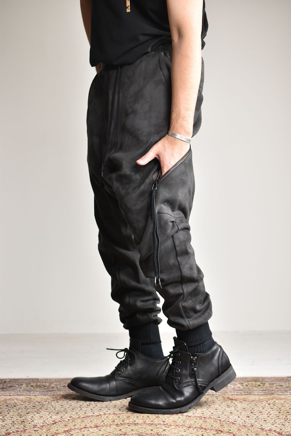 Unevenly Dyed Non-Ply Yarn Sarrouel Jogger  Pants