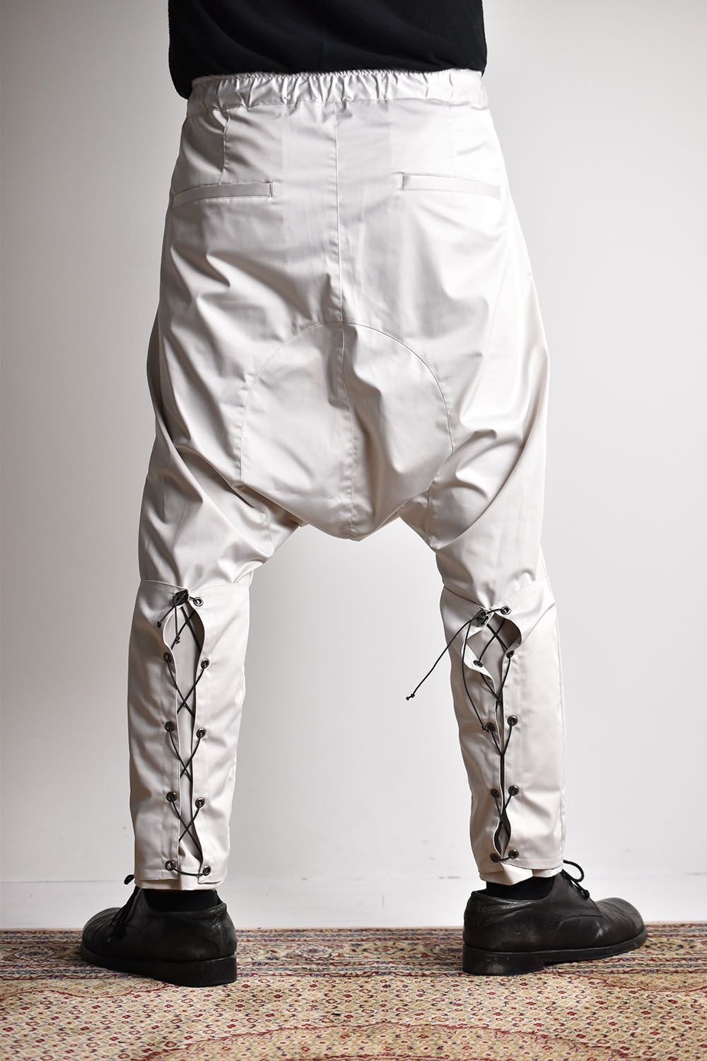 Back Lace Narrow Sarouel Pants"Grey"/バックレースナローサルエルパンツ"グレー"