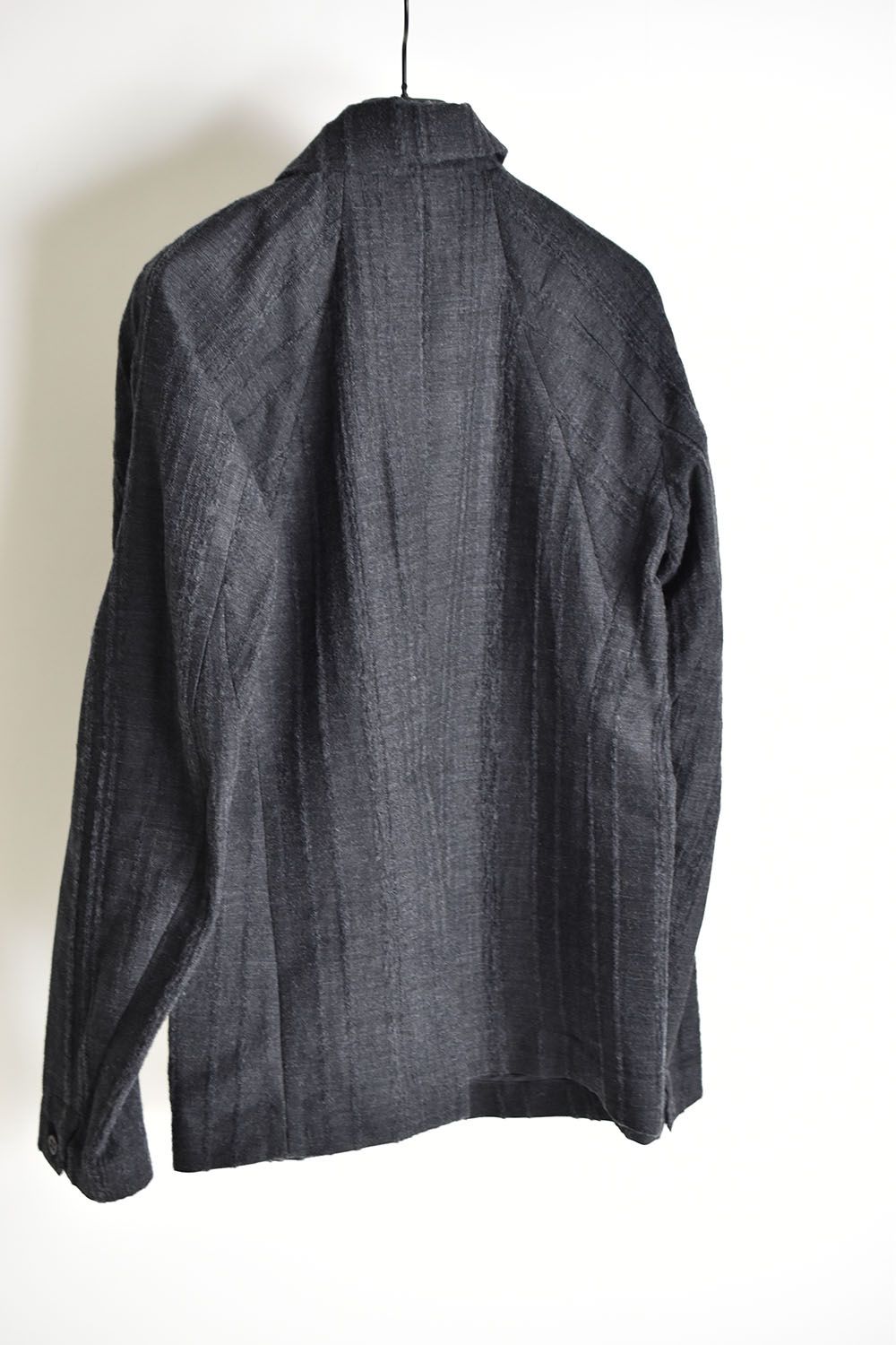 《ラスト1点!!》Wool Rayon Jacquard stripe jacket"Charcoal"/ ウール×レーヨン破れジャガードストライプジャケット"チャコール"