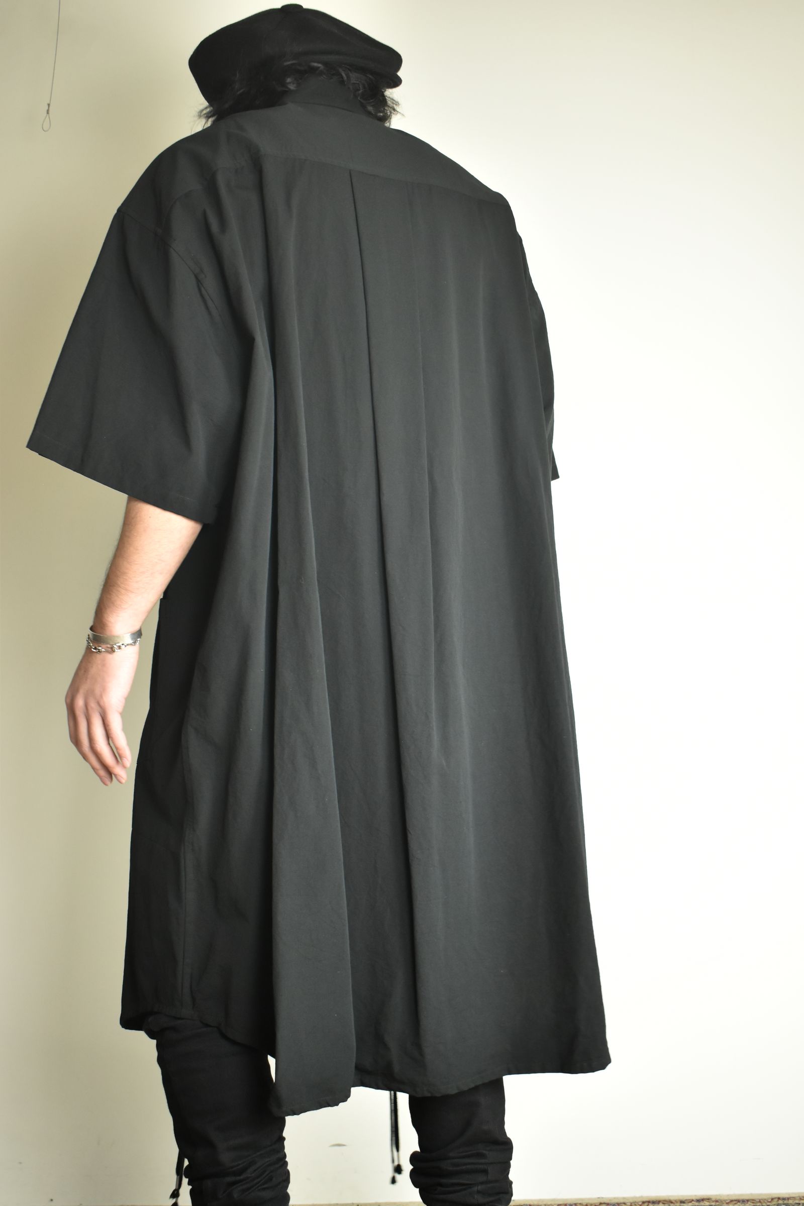 Cotton Broad Short-Sleeved Big Shirt &Dress"Black" / コットンブロード半袖ビッグシャツ / ワンピース"ブラック"