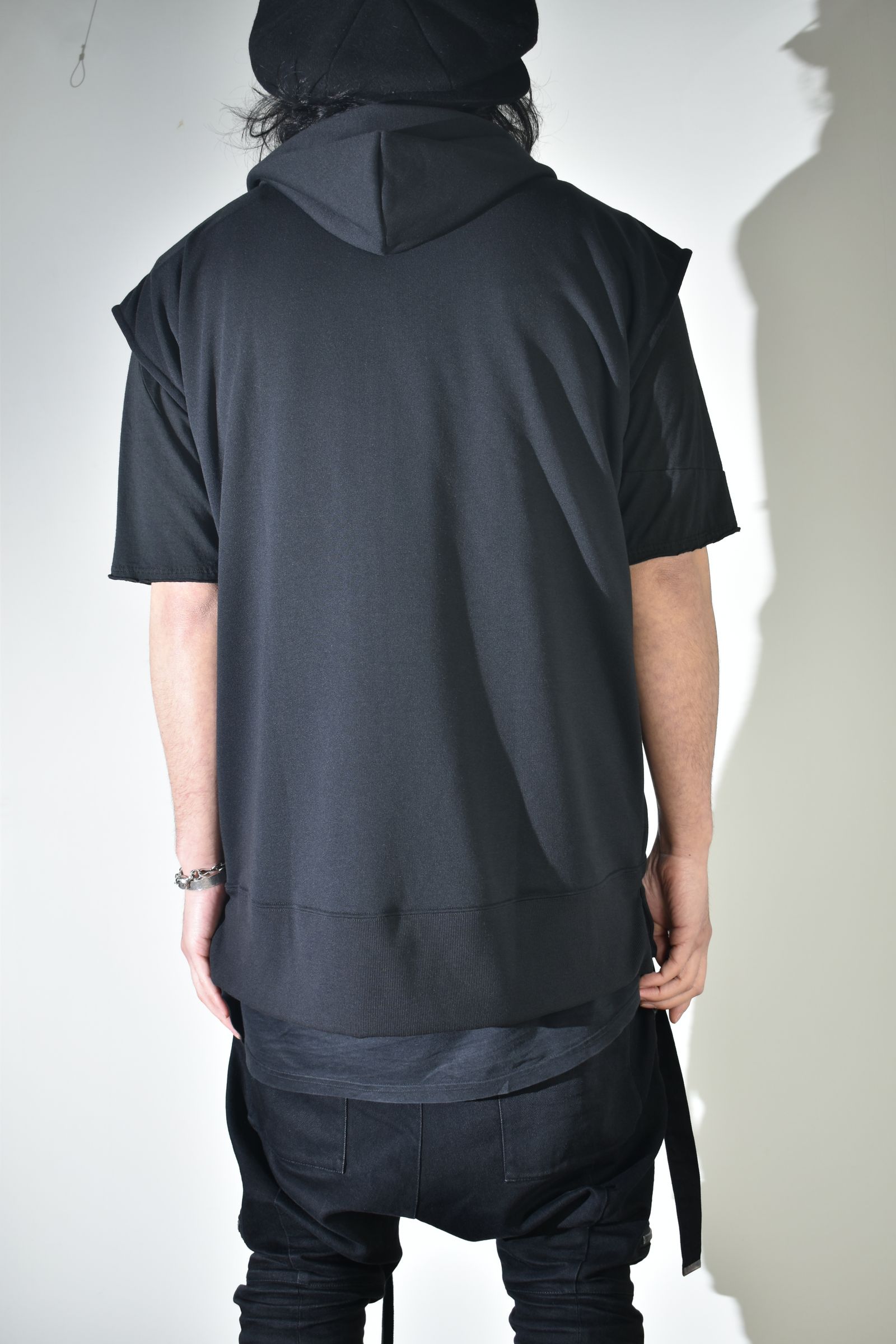 No Sleeve Zip Hoodie"Black" / ノースリーブジップフーディ"ブラック"